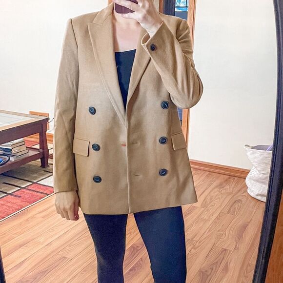 Rag & Bone Ellie Double Breasted Blazer Jacket Camel 2 - Picture 1 of 10